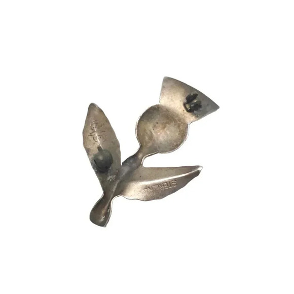 Stuart Nye Sterling Silver Texture Scottish Thistle Brooch Pin Vintage - Picture 3 of 5